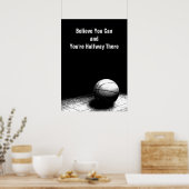 Zwart wit Motivatie Citaat Basketball Poster (Keuken)