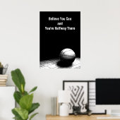 Zwart wit Motivatie Citaat Basketball Poster (Thuiskantoor)