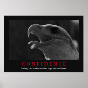 Zwart & Wit Motivatie Eagle Vertrouwen Quote Poster