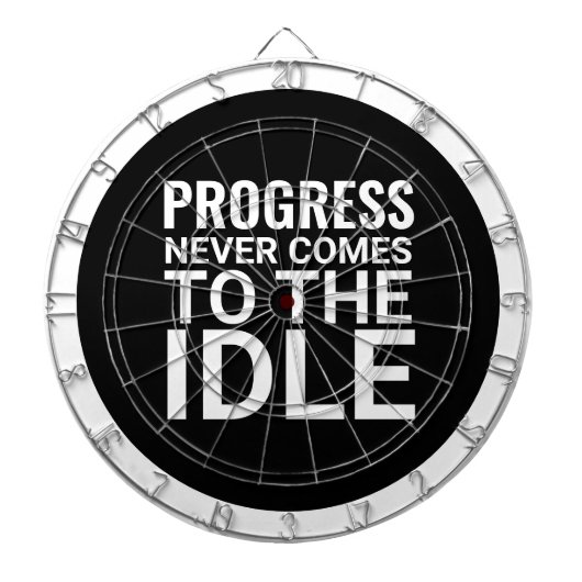 Zwart-wit Motivatie Gezegde Inspirerend Dartbord (Voorkant)