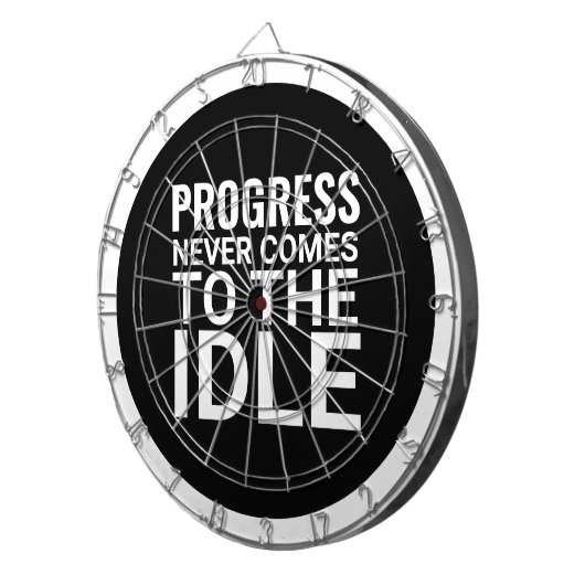 Zwart-wit Motivatie Gezegde Inspirerend Dartbord (Voorkant Rechts)