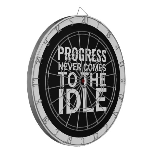 Zwart-wit Motivatie Gezegde Inspirerend Dartbord (Voorkant Links)