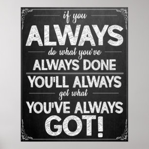 Zwart-wit Motivatie klaslokaal Poster