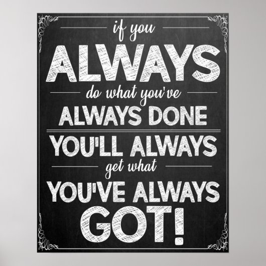 Zwart-wit Motivatie klaslokaal Poster (Voorkant)