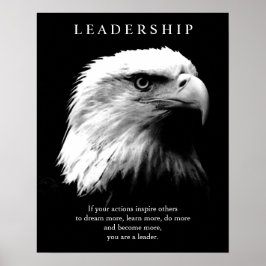Zwart-wit Motivatie leiderschap Bald Eagle Poster