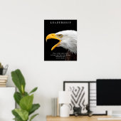 Zwart-wit Motivatie leiderschap Bald Eagle Poster (Thuiskantoor)