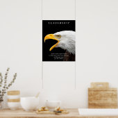 Zwart-wit Motivatie leiderschap Bald Eagle Poster (Keuken)