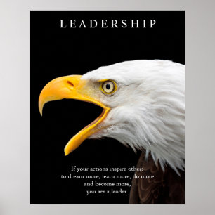 Zwart-wit Motivatie leiderschap Bald Eagle Poster