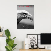 Zwart Wit Motivatie Leiderschap Eagle Eye Poster (Thuiskantoor)
