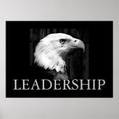 Zwart-wit Motivatie leiderschap Eagle Poster (Voorkant)