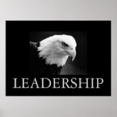 Zwart-wit Motivatie leiderschap Eagle Poster (Voorkant)
