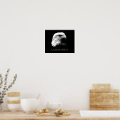 Zwart Wit Motivatie Leiderschap Eagle Poster (Keuken)