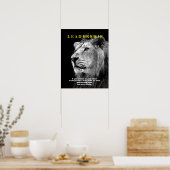 Zwart Wit Motivatie Leiderschap Leeuw Poster (Keuken)