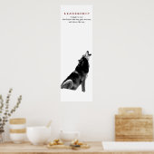 Zwart Wit Motivatie Leiderschap Quote Wolf Poster (Keuken)