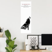 Zwart Wit Motivatie Leiderschap Quote Wolf Poster (Thuiskantoor)