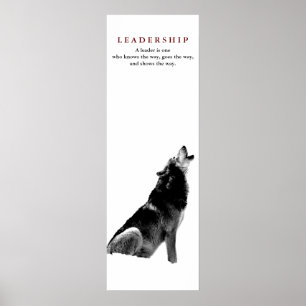 Zwart Wit Motivatie Leiderschap Quote Wolf Poster