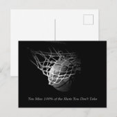 Zwart & Wit Motivatie Quote Basketbal Briefkaart (Voorkant / Achterkant)