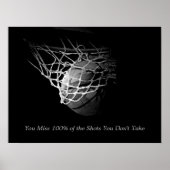 Zwart & Wit Motivatie Quote Basketbal Poster (Voorkant)