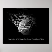 Zwart & Wit Motivatie Quote Basketbal