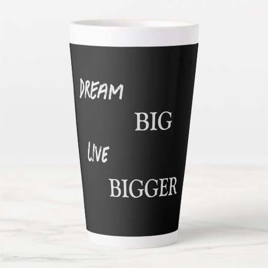 Zwart & Wit Motivatie quote Print Latte Mok (Voorkant)