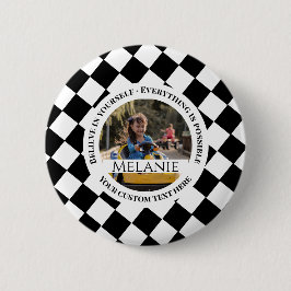 Zwart-wit Motivatie Ronde Button 5,7 Cm