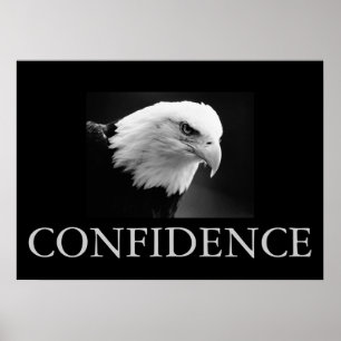 Zwart-wit Motivatie Vertrouwen Eagle Poster