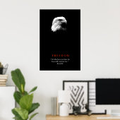 Zwart Wit Motiverend FREEDOM Stekelarend Poster (Thuiskantoor)