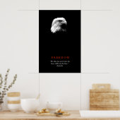 Zwart Wit Motiverend FREEDOM Stekelarend Poster (Keuken)