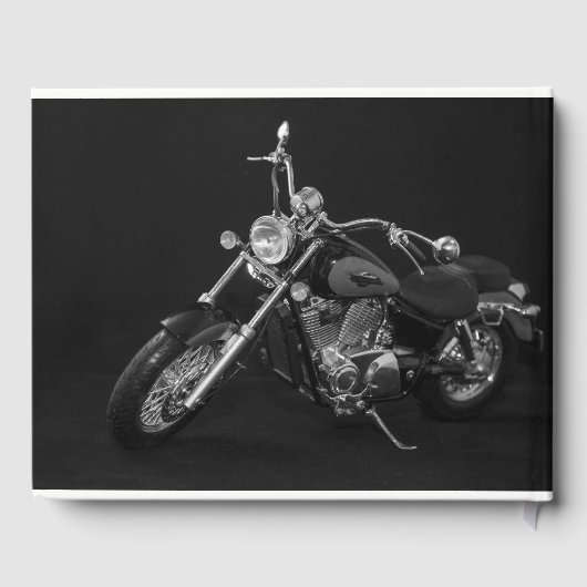 Zwart-wit Motorcycle Memorial Gastenboek (Achterkant)