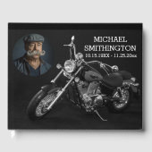 Zwart-wit Motorcycle Memorial Gastenboek (Voorkant)