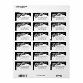 Zwart-wit Motorfiets Adreslabel Etiket (Full Sheet)