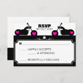 Zwart & Wit Motorfiets Biker Silhouet rsvp (Voorkant / Achterkant)