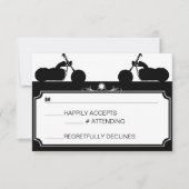 Zwart & Wit Motorfiets Biker Silhouet rsvp (Voorkant)