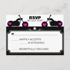 Zwart & Wit Motorfiets Biker Silhouet rsvp Kaartje