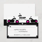 Zwart & Wit Motorfiets Biker Silhouet rsvp Kaartje (Voorkant / Achterkant)