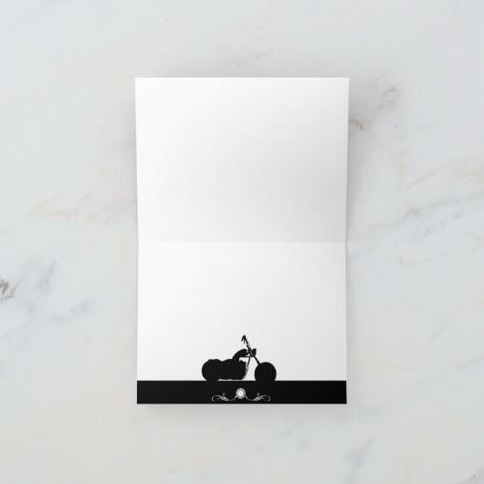 Zwart Wit Motorfiets Biker Silhouette Dank u Bedankkaart (Binnen)