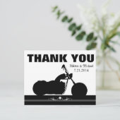 Zwart Wit Motorfiets Biker Silhouette Dank u Briefkaart (Staand voorkant)