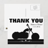 Zwart Wit Motorfiets Biker Silhouette Dank u Briefkaart (Voorkant / Achterkant)