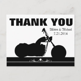 Zwart Wit Motorfiets Biker Silhouette Dank u Briefkaart