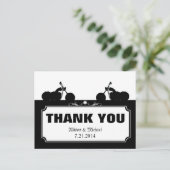 Zwart Wit Motorfiets Biker Silhouette Dank u Briefkaart (Staand voorkant)