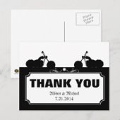Zwart Wit Motorfiets Biker Silhouette Dank u Briefkaart (Voorkant / Achterkant)