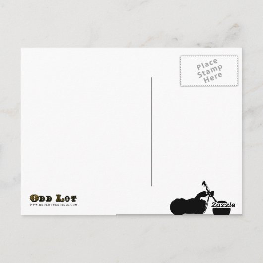 Zwart Wit Motorfiets Biker Silhouette Dank u Briefkaart (Achterkant)