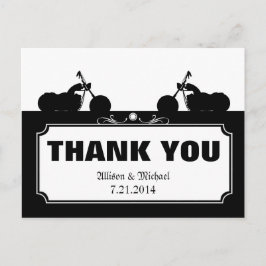 Zwart Wit Motorfiets Biker Silhouette Dank u Briefkaart