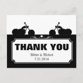 Zwart Wit Motorfiets Biker Silhouette Dank u Briefkaart (Voorkant)