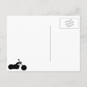 Zwart & Wit Motorfiets Biker Sla de Datum Postc Aankondigingskaart (Achterkant)