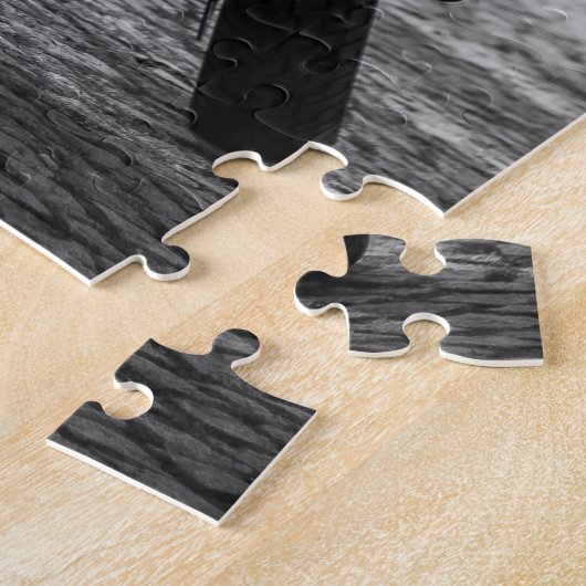 Zwart-wit, motorfiets. legpuzzel (Zijkant)