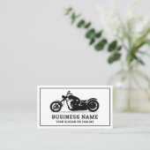 Zwart-wit motorfiets monteur visitekaartje (Staand voorkant)