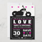Zwart-wit motorfiets Silhouette Save the Date Kaart (Voorkant)