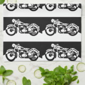 Zwart-wit motorfiets straatfiets handdoek (Gevouwen)