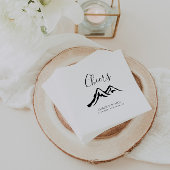 Zwart-wit Mountain bruiloft Proost Servet